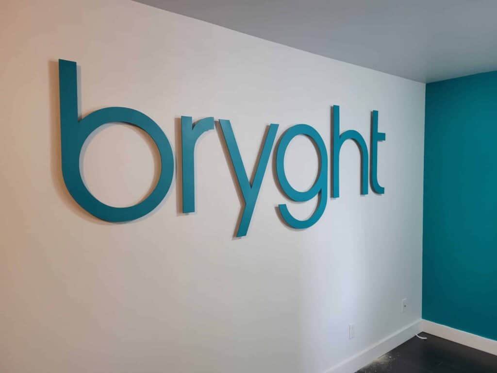 raised letters office sign