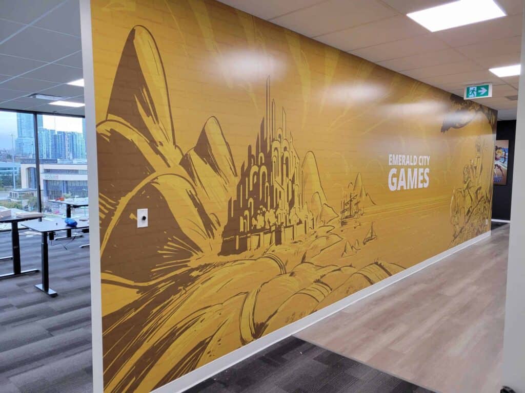 Wall mural for games company
