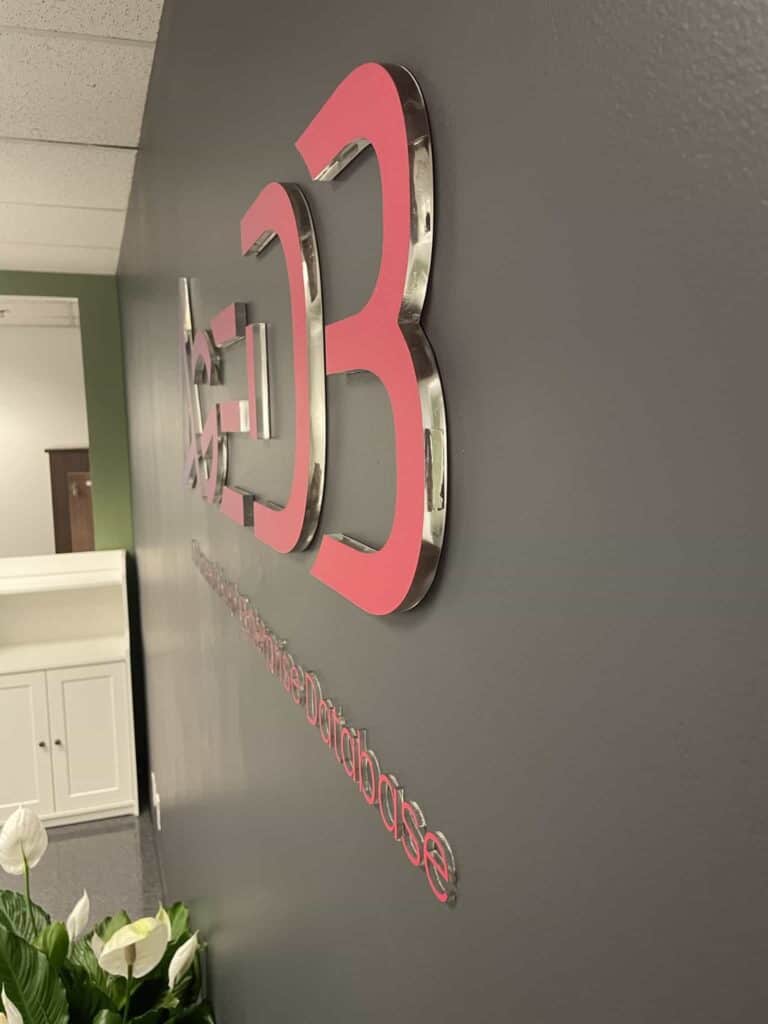 Clear Acrylic dimensional sign