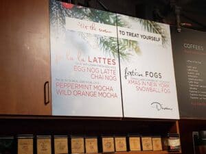 Decorative wall graphics for coffee shop