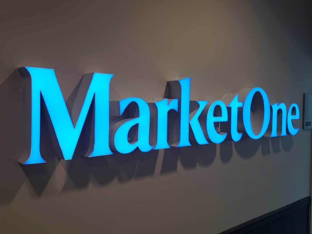 Indoor channel letter illuminated sign