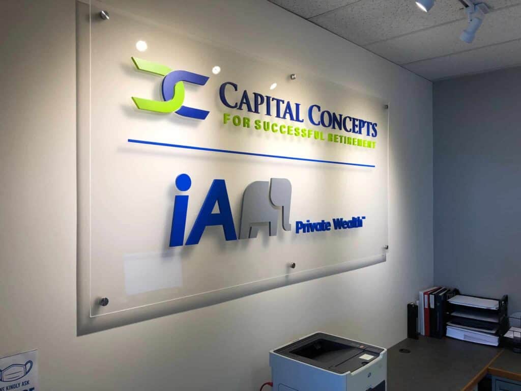 raised reception sign