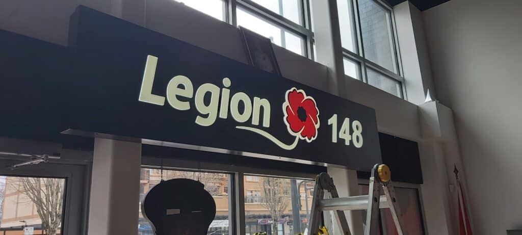 Lightbox push through sign for Legion 148
