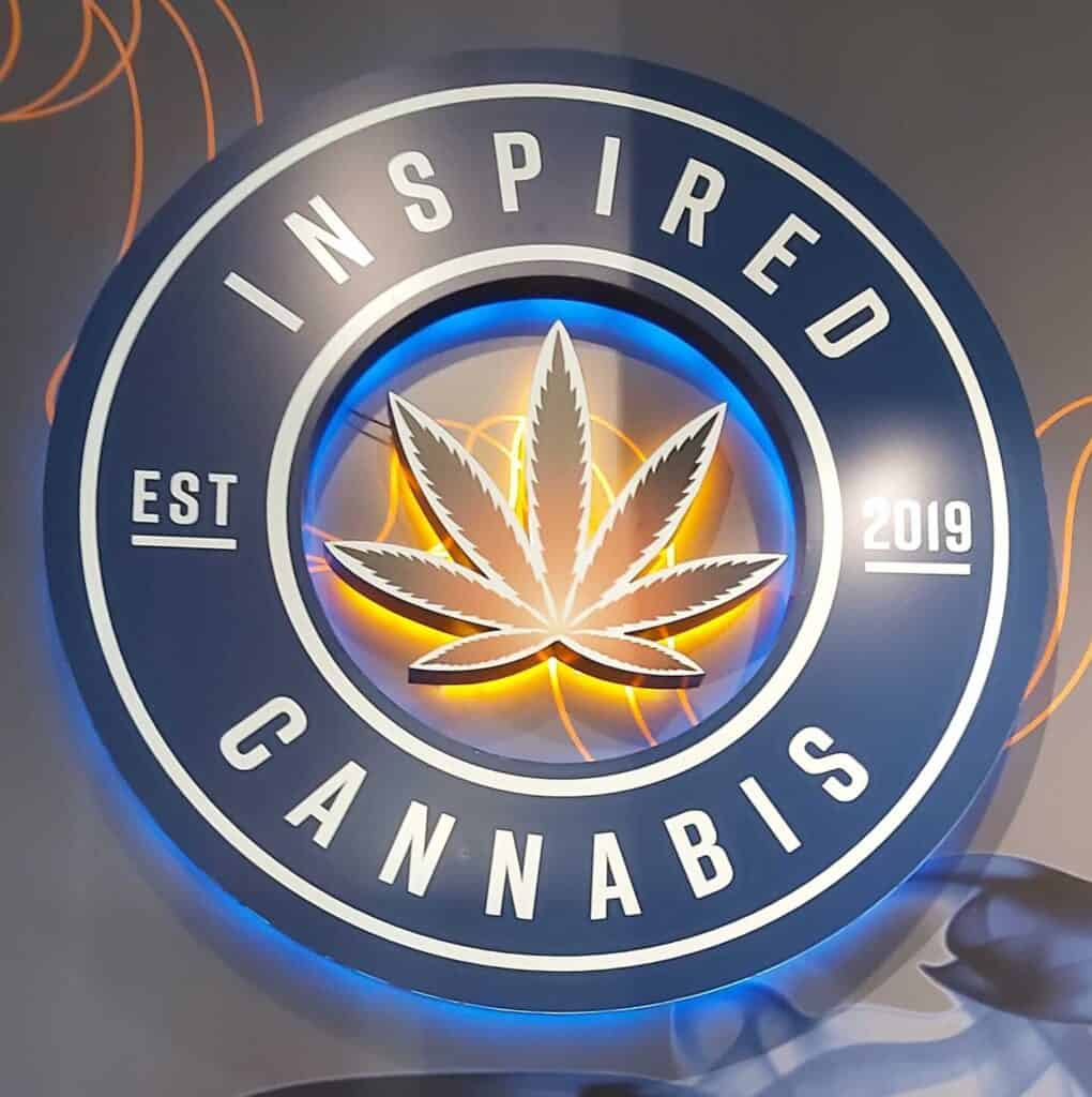 Halo lit Logo for inspired cannabis