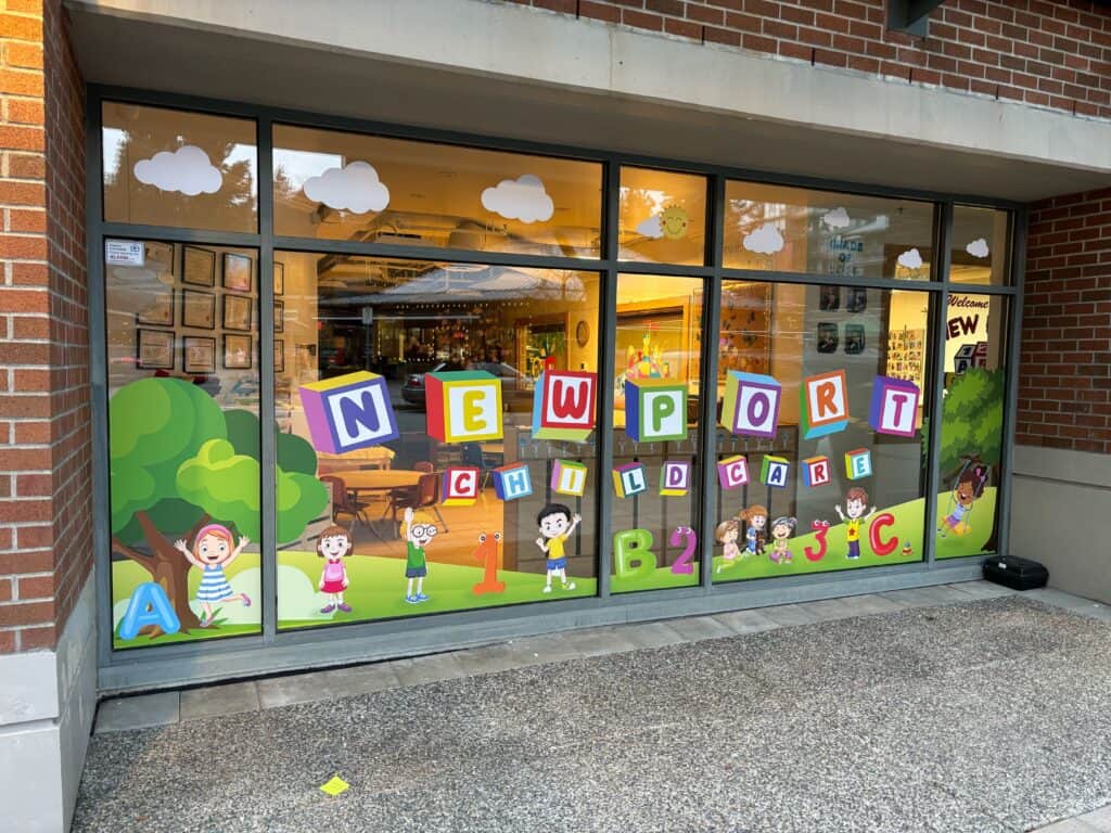 window graphics, childcare